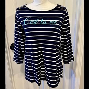 {Kim Rogers} C’est la vie striped top